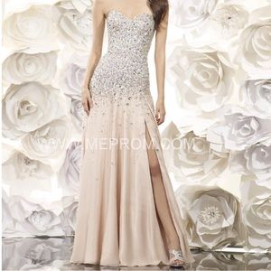 Size 16 Gold Prom/Formal Dress with Rhinestones